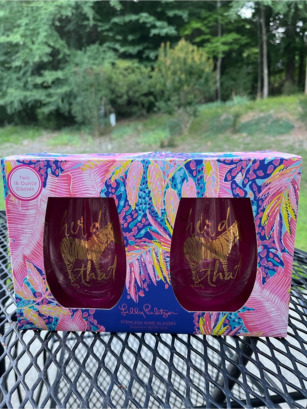 Lilly Pulitzer Stemless Wine Glass Set